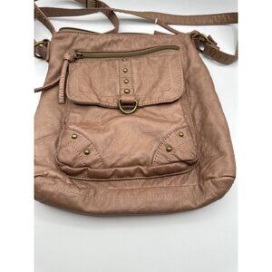 Stone Mountain Faux Leather Crossbody Bag  Zipper Pockets  Adjustable Strap.
